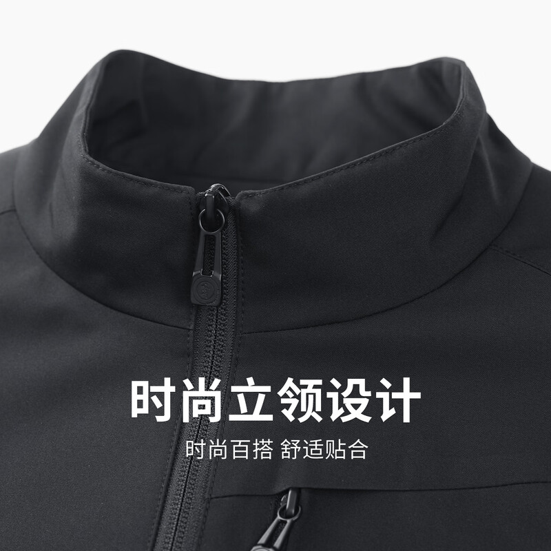 Dances with Wolves quilted and stand collar jacket men's 2025 autumn and winter new thickened warm casual comfortable versatile jacket 1009 black 001 S (165)