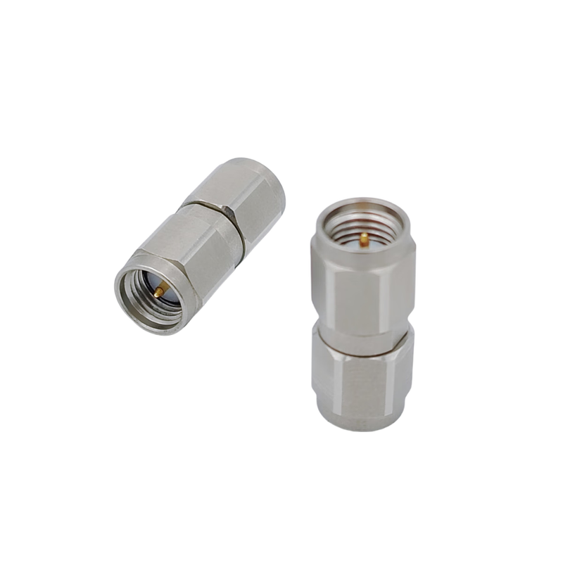 Banshange 26.5G Microwave RF Coaxial Adapter SMA-JJ 26.5GHz Double Yang Stainless Steel Male to Male Straight Through Test High Frequency Calibration ASMMSMM00