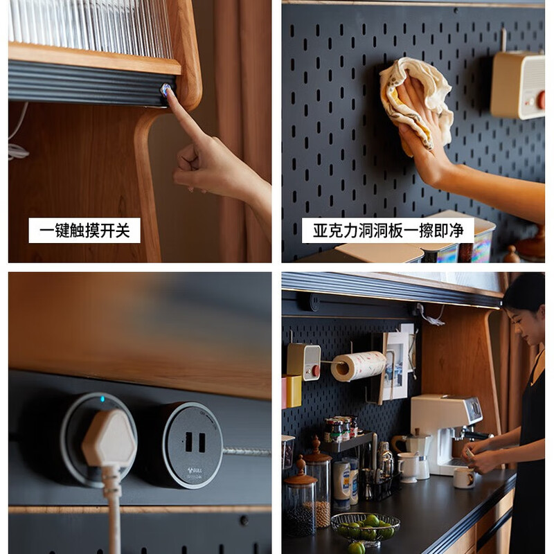 Nanchang sideboard solid wood slate sideboard Japanese cherry wood coffee tea cabinet storage wine cabinet dining table integrated against the wall Sideboard Jingdong personalized customization