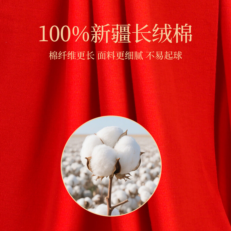 LangSha Red Vest Men's Zodiac Year of the Horse Pure Cotton Qiji Red Wedding Bottoming Undershirt New Year's Gift Underwear Set