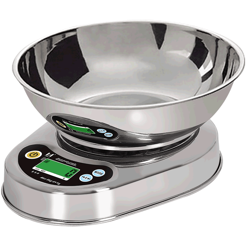 MIEHONE 2025 New Traditional Chinese Medicine Electronic Scale Pharmacy Special with Tray Yueheng Stainless Steel Kitchen Electronic Scale 0.1g Accuracy 0.5g Flat Plate + Stainless Steel Bowl 3kg