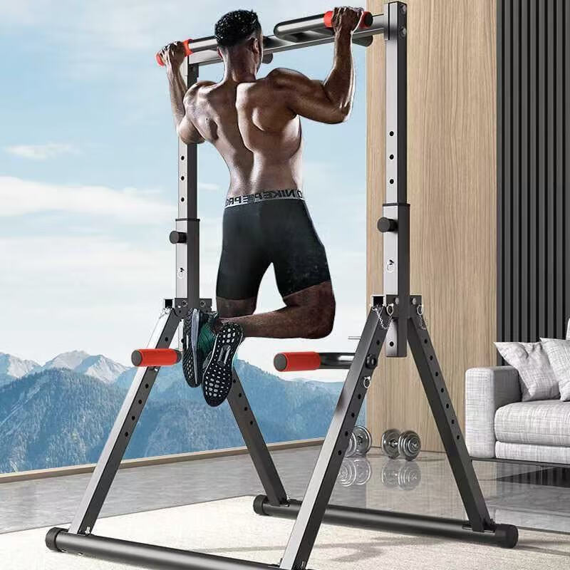 MPPMCK floor-standing horizontal bar home pull-up device indoor children adult students high school entrance examination floor-standing folding single and parallel bars black luxury floor-standing folding model