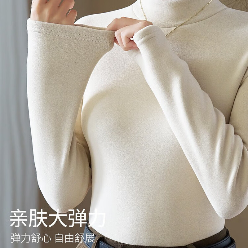 Langsha half turtleneck bottoming shirt for women, 2025 autumn and winter new velvet new high-end sweater, slim fit Austrian velvet top