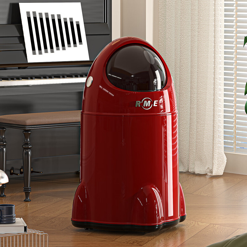 Living room trash can 2025 new model household bend-free high-looking simple bedroom kitchen trash can toilet paper basket Bordeaux red with wheels