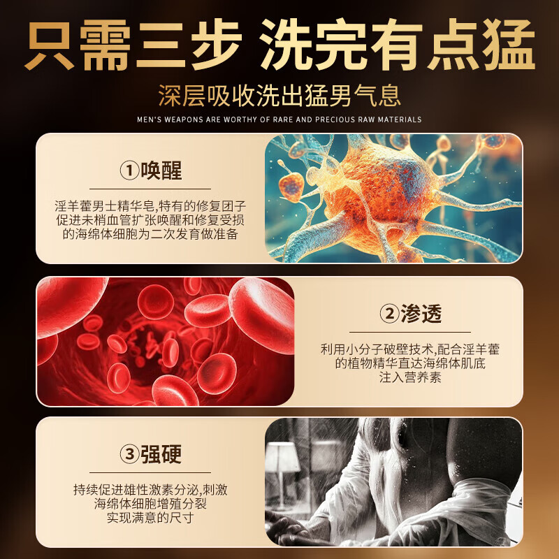 Hong Kong Jing Peitang Epimedium Men's Soap Men's Medicinal Soap to Increase Clearness and Repair Spongy Body Long-lasting Private Part Washing Soap