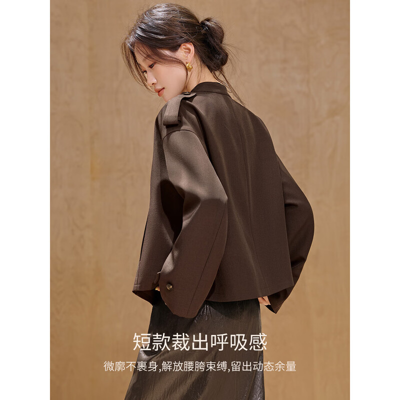 Mohan Yimei Warm and Fashionable Windbreaker 2025 Autumn New Style Relaxed Old Money Short Profile Lapel Jacket
