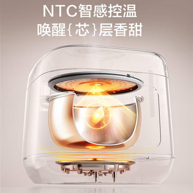 Midea rice cooker large pudding 0 coating rice cooker 4 liters 316L stainless steel inner pot 3-4 people household multifunctional uncoated micro-pressure smart reservation RE487S brand official