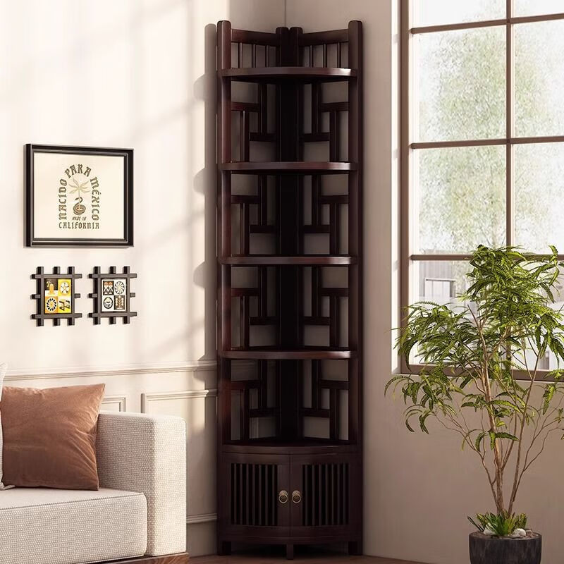 Craftsman decorative corner cabinet corner cabinet household multi-layer corner cabinet wall cabinet wine cabinet bedroom multi-functional storage shelf bookshelf corner cabinet upgraded bold version three-layer doorless version