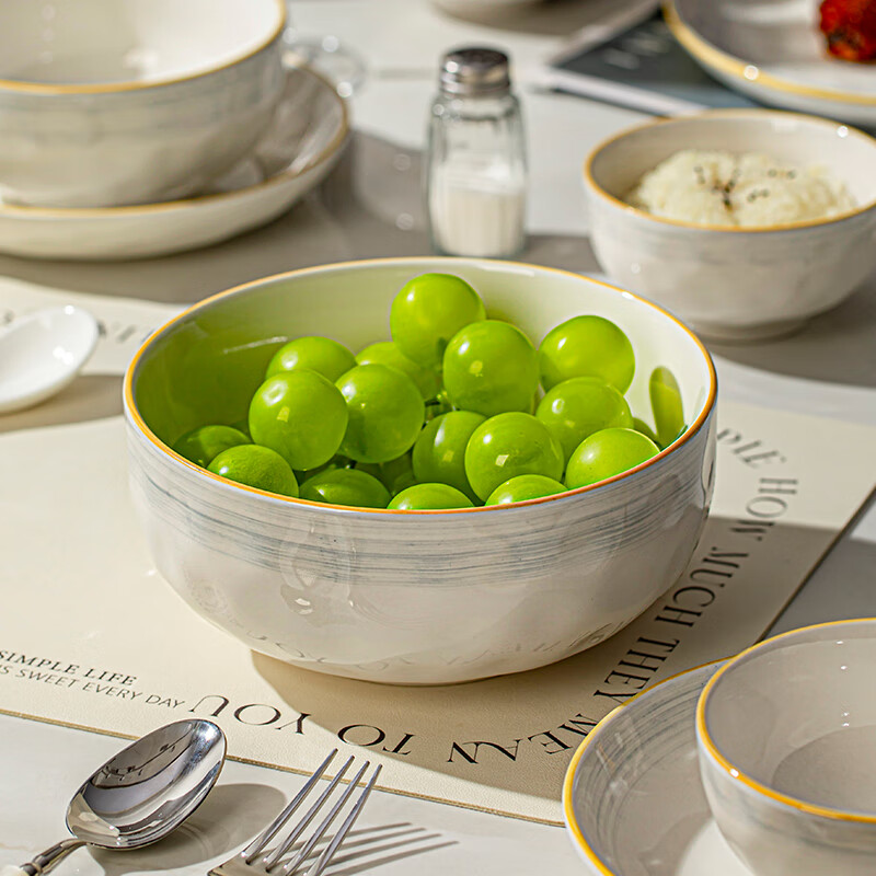 Lowe ceramic bowl household 2025 new high-looking bowls and plates, especially beautiful small bowls, tableware, chopsticks, rice bowls, 4.5-inch rice bowls, 2 pack, no specifications