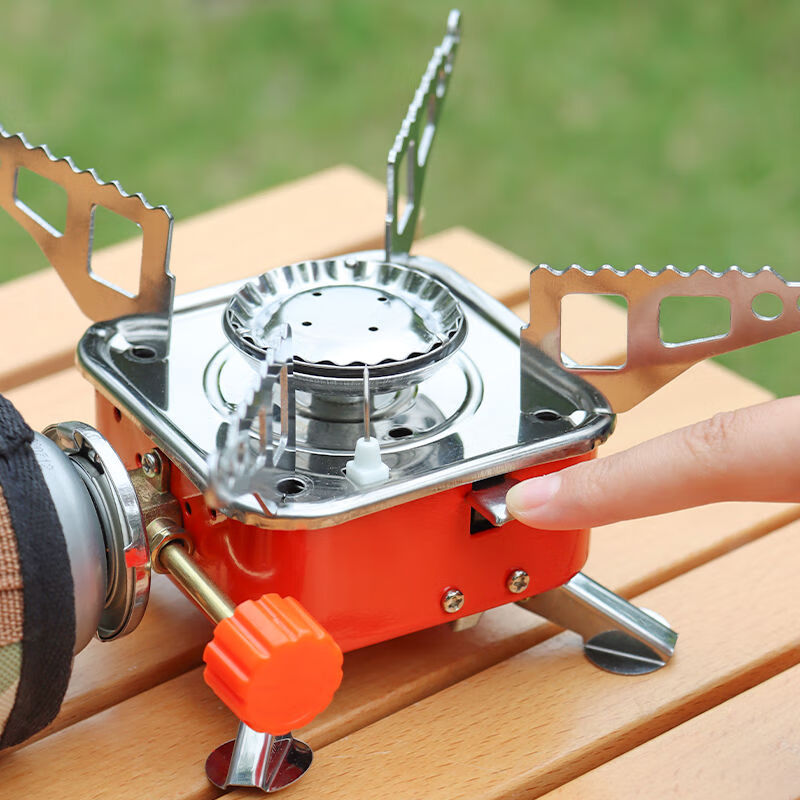 YTYIN Outdoor Portable Wild Camping Stove Mini Gas Stove Cassette Stove Gas Stove Folding Windproof High Power Four Ordinary Square Stove (Direct Takeover)-2800W Free Storage Bag