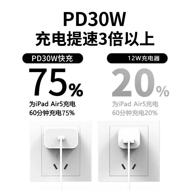 Jingdong Express 30w fast charging charger head suitable for Apple 16iphone data cable genuine 13 plug mobile phone dedicated high speed 15promaxPD set tablet 1.5m PD20W fast charging cable