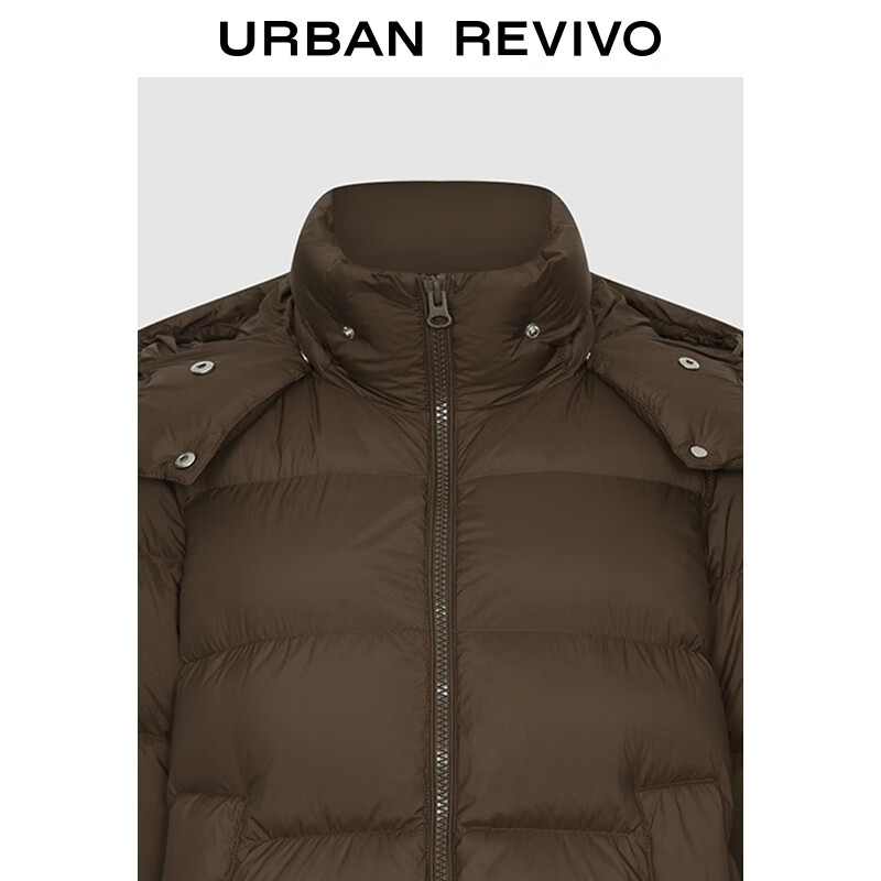 UR2025 new winter women's temperament retro hooded quilted pocket down jacket UWM150042