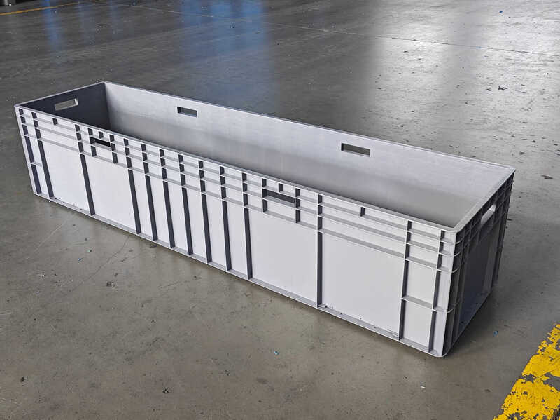 1.8m ultra rectangular logistics turnover box breeding cat litter box 1.6m plastic frame fish breeding turtle tank enlarged 1600*400*340 handle with holes gray