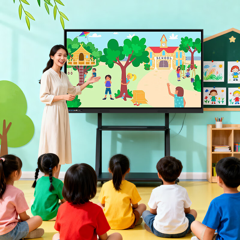 Shiji smart screen teaching all-in-one machine conference room touch screen multimedia teaching conference flat-panel TV electronic whiteboard touch training education screen projection video conferencing all-in-one machine 55-inch national standard dual system 4K i5/8+256+ camera video conferencing