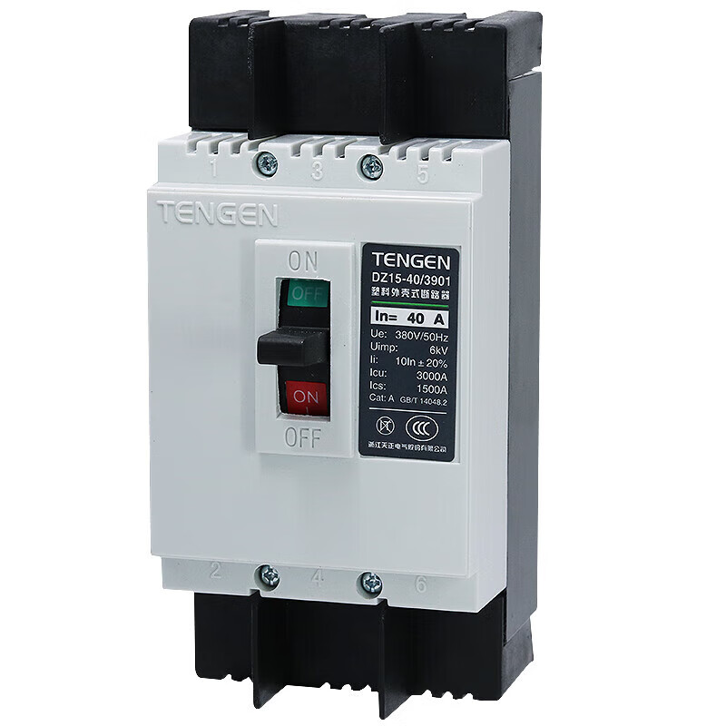 TENGEN Tianzheng DZ15-100/23901 100A63A40A32A molded case circuit breaker air switch 3902 DZ15-40/290140A