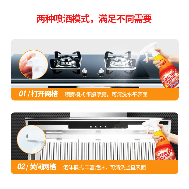 Weibajing Kitchen Degreasing Powerful Cleaner Foam Descaling Range Hood Stove Microwave Kitchenware Cleaner 500g/bottle 1 bottle (1 nozzle)