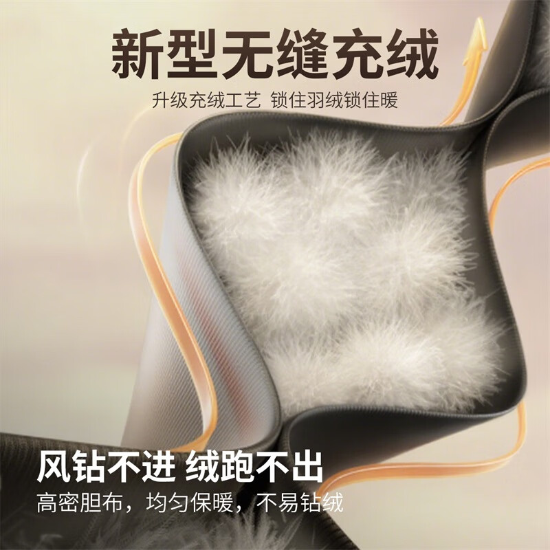 Dances with Wolves 90% Duck Down Checkerboard Jacquard Graphene Warm Men's Lapel Down Jacket 001 Black L