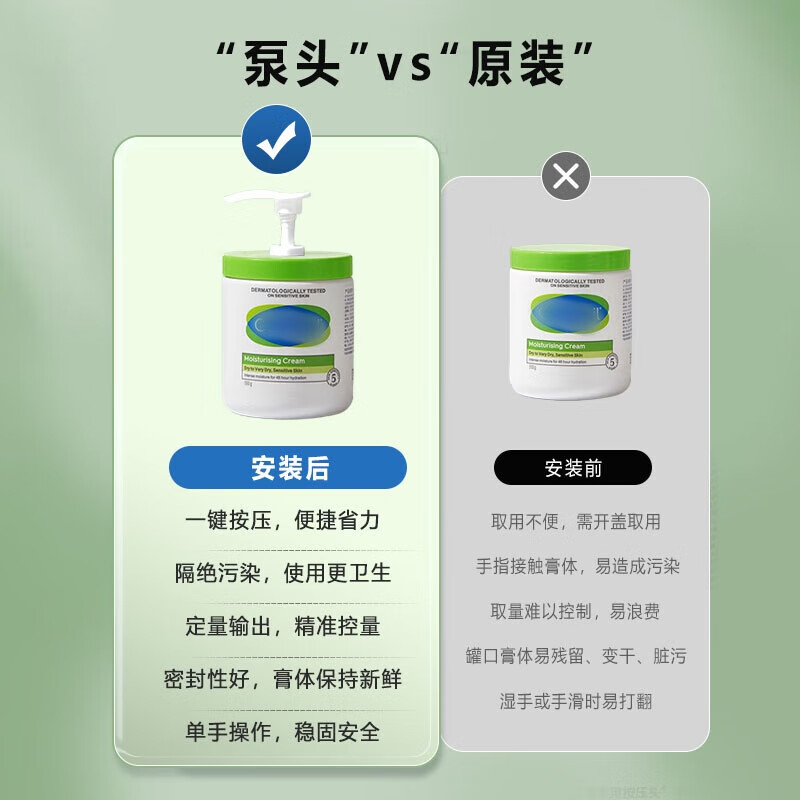 BQI large white can press pump head Cetaphil non-original squeeze pump head cover eczema baby special body lotion