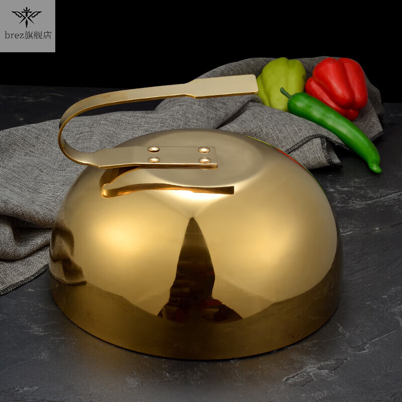 SMVP Teppanyaki equipment commercial stainless steel Teppanyaki cover Japanese steak cover Japanese cuisine meal cover Steak cover 30CM golden thickened iron plate cover