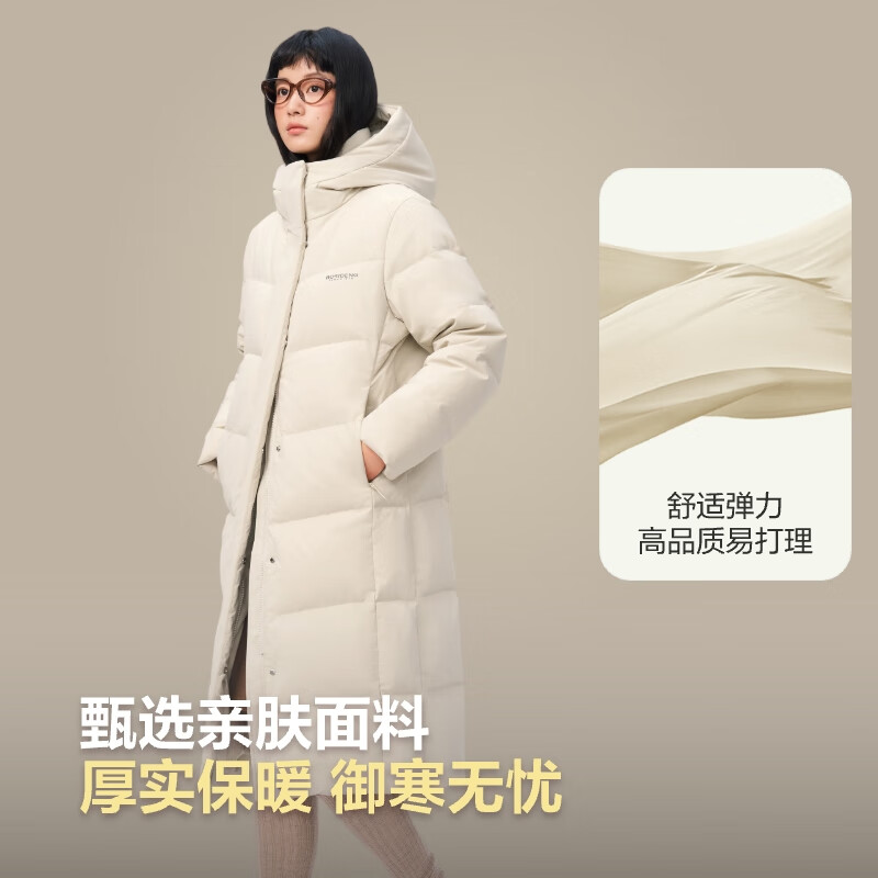 Bosideng 25 Years Winter Down Jacket 90 Down Women's Slim Extra Long Casual Thickened Hooded Stand Collar Jacket