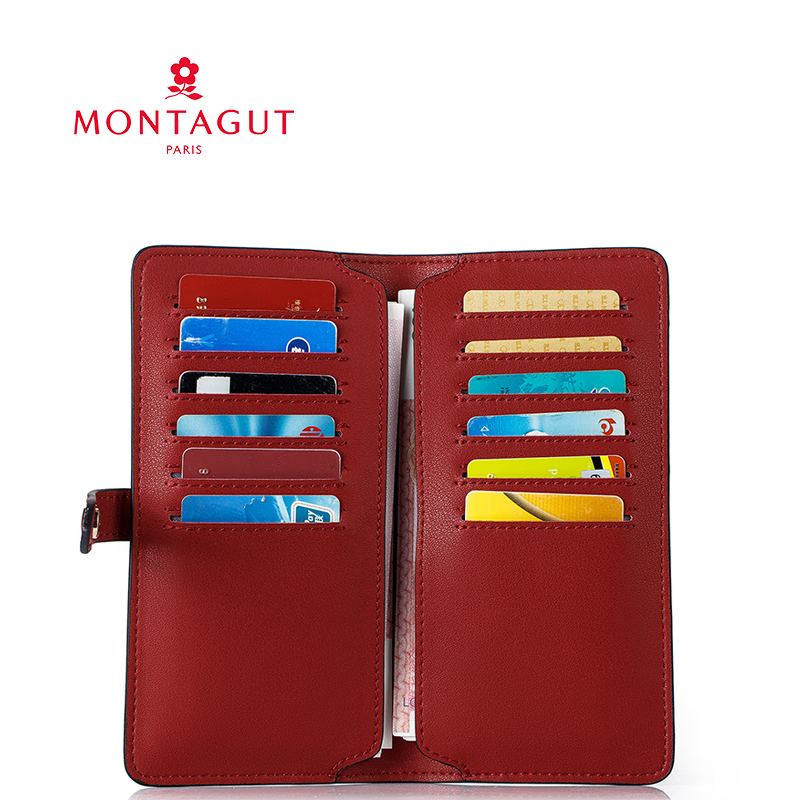 Montagut Wallet Women's Long Multifunctional Versatile Women's Personalized Clutch Two-fold Women's Premium Card Holder Gray R2512541531