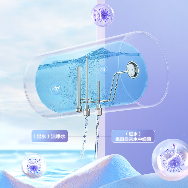 Midea 60-liter electric water heater, energy-saving, fast-heating, mechanical temperature adjustment, suitable for aging, safe anti-electricity wall, silver ion bacteriostasis, second-level energy-efficiency water heater, first choice for rental properties, cost-effective MD1