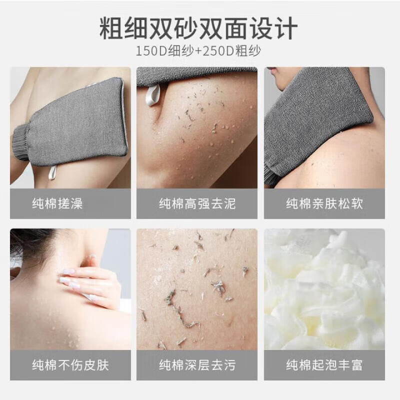 Germany 2025 Northeastern old-fashioned bath towel thick and powerful rub mud and gray men's special bath towel rub bath artifact hand Nordic gray thick and fine double sand