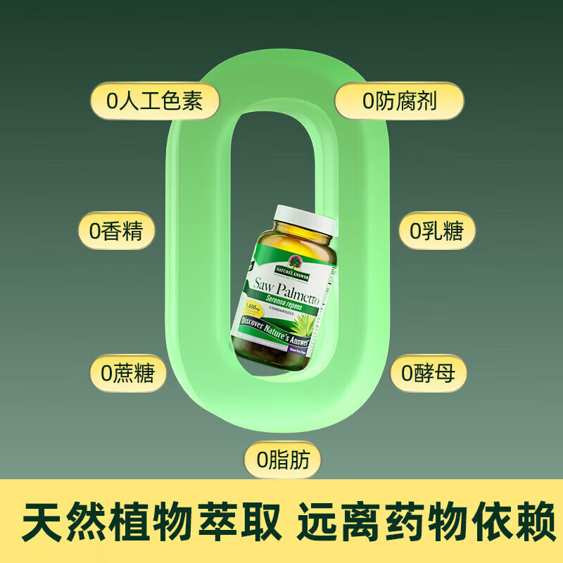 NATURE S ANSWER SINCE 1972 New Ansi imported saw palmetto prostate frequent urination urgent urination incomplete urination perineal hyperplasia hypertrophy calcification 120 capsules