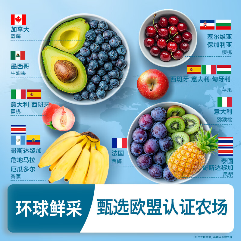 Heyangyang Infant and Toddler Fruit Puree Avocado Blueberry Apple Puree 100g Baby Complementary Food Colorful Fruit Puree Imported from Spain