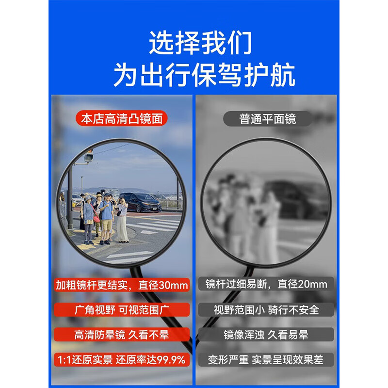 Reflector battery car reversing mirror suitable for Amayadi universal electric car rearview mirror electric car rearview mirror HD round mirror 8mm mirror holder