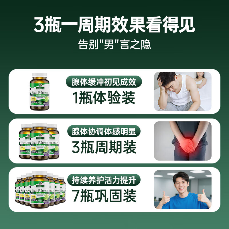 NATURE S ANSWER SINCE 1972 New Ansi imported saw palmetto prostate frequent urination urgent urination incomplete urination perineal hyperplasia hypertrophy calcification 120 capsules