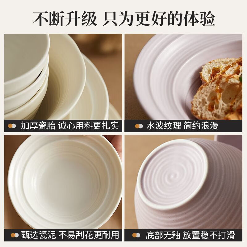 Spidejiwu 2025 new underglaze color tableware and dishes set for home moving to new home gift plates and dishes 28-piece set, mixed color | gift box