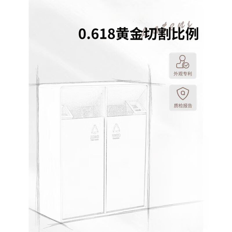 MDNG Stainless Steel Hotel Outdoor Outdoor Trash Can Scenic Area Environmental Sanitation Classification 2, 3 and 4 Commercial Peel Bin Customized Small Double - Electroplated Sand Steel Black