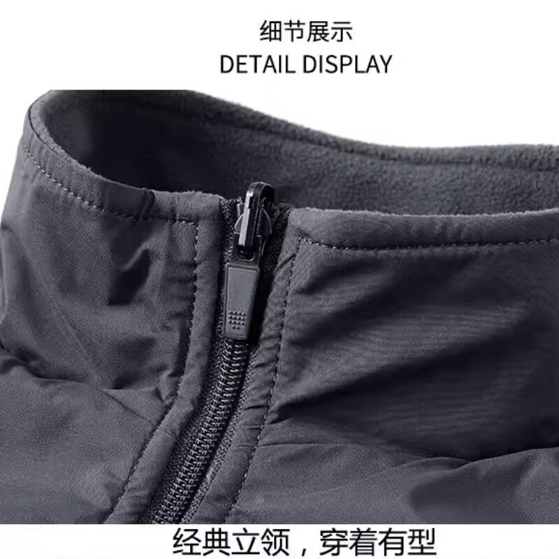 JASONWOOD men's high-end brand jacket polar fleece double-sided plus velvet 2025 autumn and winter new middle-aged warm casual jacket high-end gray (double-sided) recommended to go up one size thickened famous brand men 2XL recommended 150-165 pounds