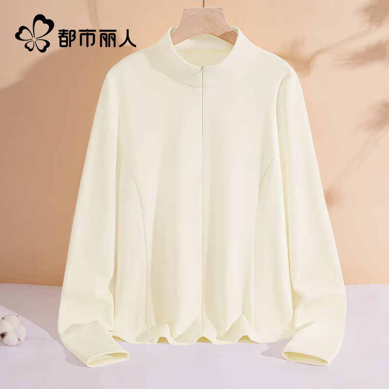 Urban Beauty thickened velvet bottoming shirt for women 2025 new autumn and winter inner half zipper small casual versatile warm top