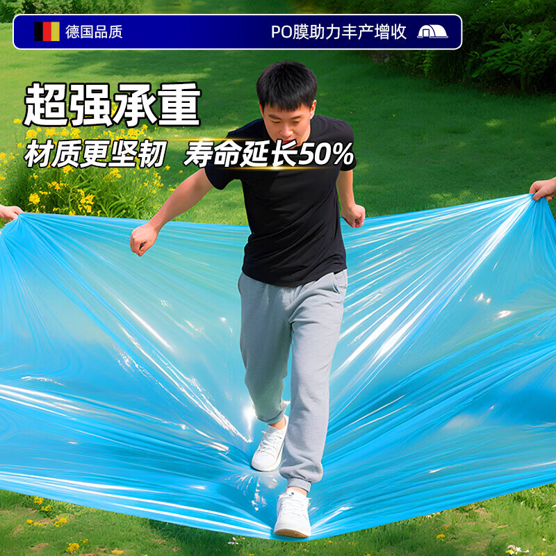 Greenhouse plastic film drip-free film greenhouse film plastic film po film thickened transparent longevity agricultural vegetable special film imported high light transmittance and anti-fog PO film 10S thick 8 meters wide 15 meters long