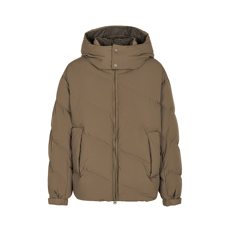 Sketch Men's Casual Short Hooded Jacket 9P0C1378000102 British Khaki M