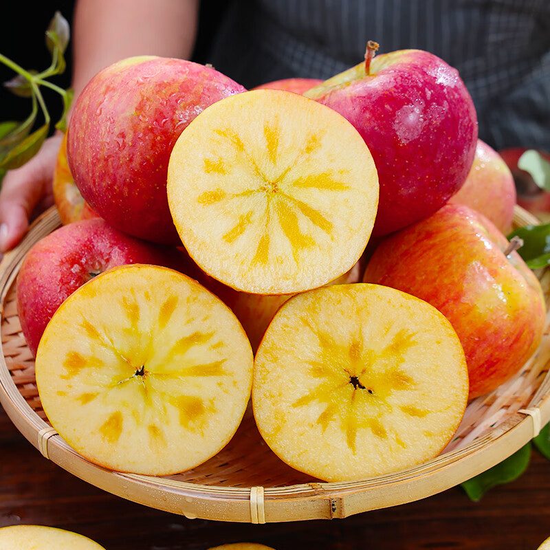 Jingdida Xinjiang Rock Sugar Heart Aksu Apple, net weight 5 pounds, large fruit, fruit diameter 80mm+, direct shipping from the fruit source, free shipping