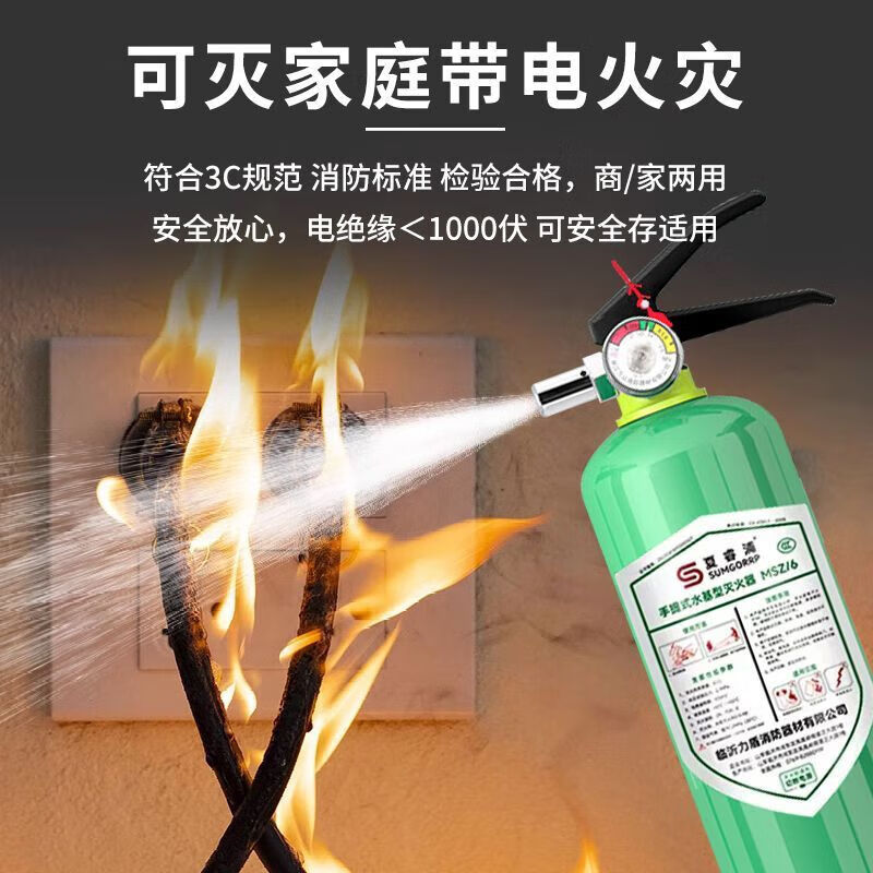 Fire extinguisher 4kg water-based shop company portable dry powder warehouse vehicle 5kg fire-fighting materials 2 3L water-based fire extinguishers + fire extinguisher box