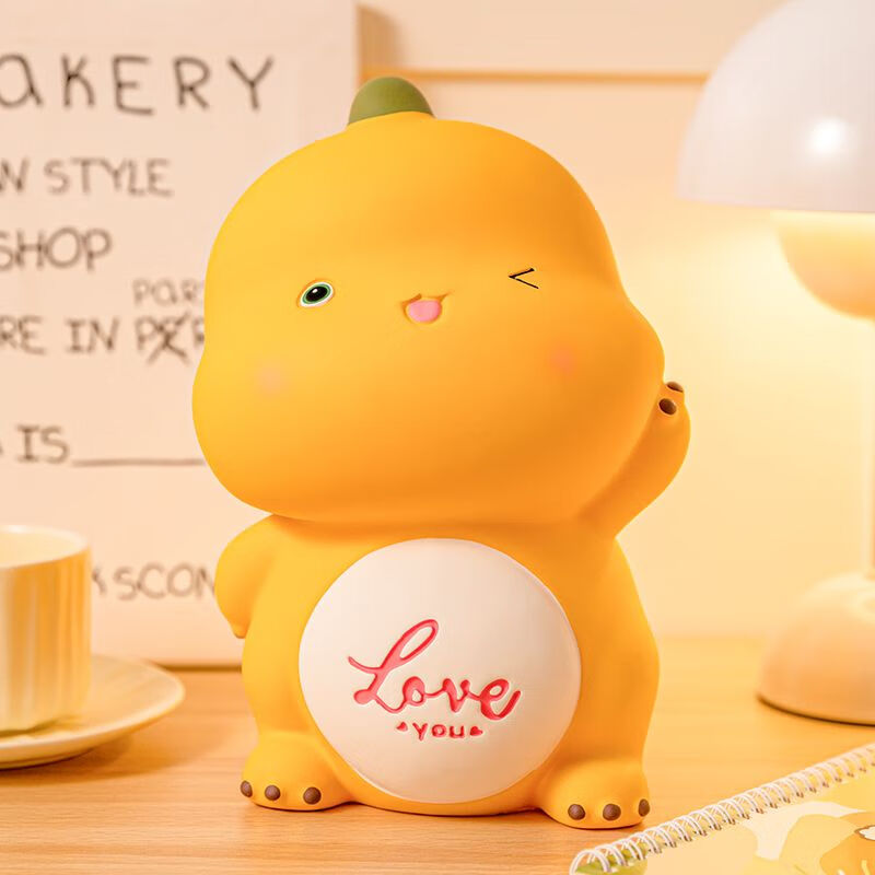 IXJSN Xiaolong piggy bank 2025 new style children's boys and girls can only enter and not get out adult large-capacity savings coin jar ornaments genuine tilted head Xiaolong yellow small size