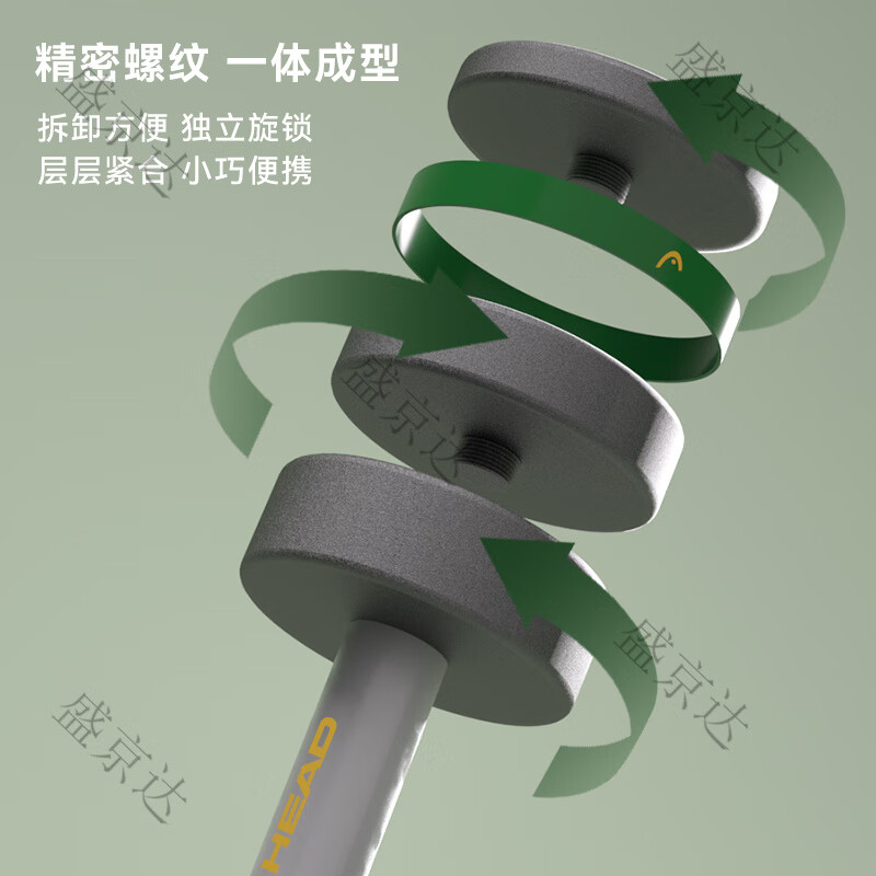 HEAD Hyde adjustable dumbbell electroplating male and female fitness home equipment dormitory heavy training combination set Silver Charm__Adjustable Combination__10kg*2