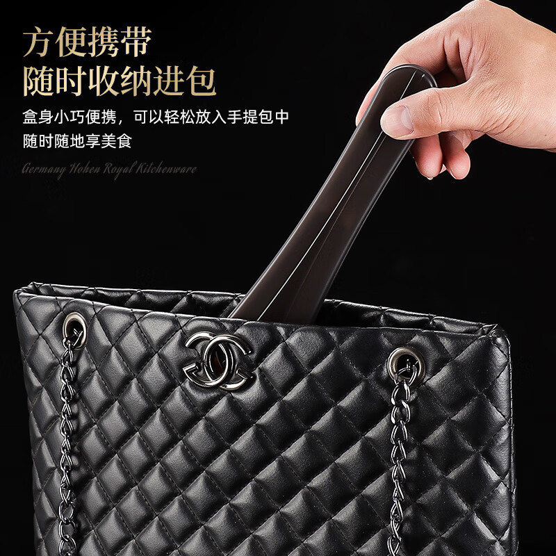 Kitchen Lady Titanium Chopsticks and Spoon Set for one person, titanium alloy, office workers and students, outdoor portable tableware with rice, square tail style - 19g, 5 pairs of anti-scald lightweight titanium chopsticks