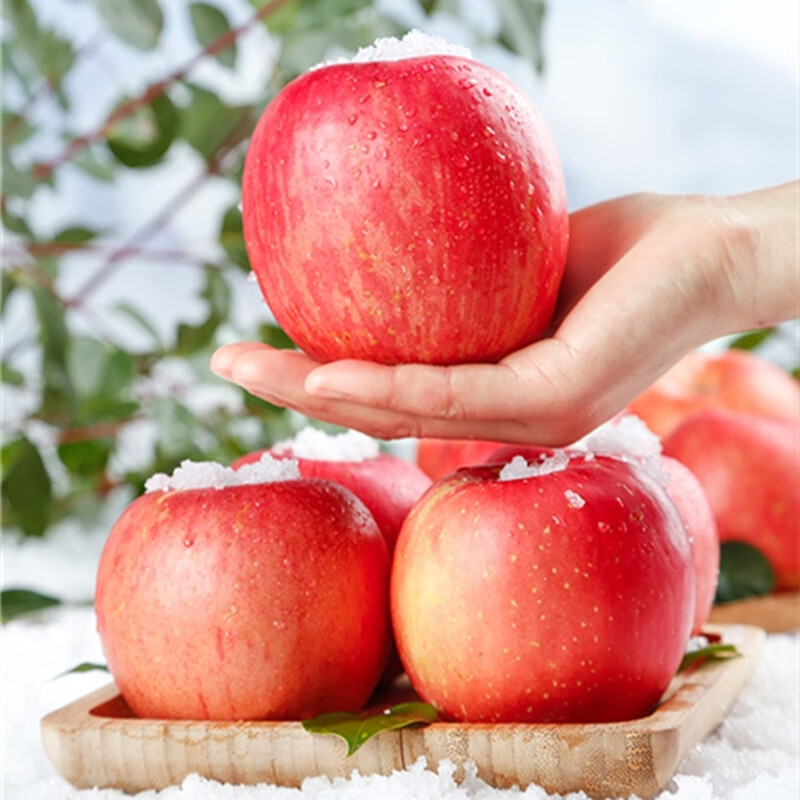 Jingdida’s authentic Xinjiang air-shipped Aksu apples, net weight 5 catties, single fruit 85mm + fresh fruit direct from source, free shipping