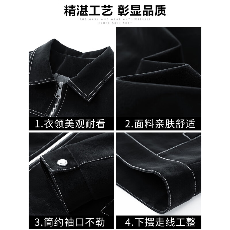 Pierre Cardin coat men's autumn and winter lapel retro work jacket men's multi-pocket casual warm top Bean Green XL