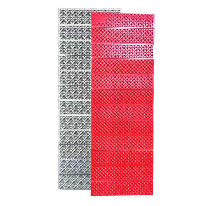 Thickened plush mat single insulated floor mat egg nest foldable foam moisture-proof mat plush mat honeycomb mat widened friction xpe aluminum film + red_188*61*2