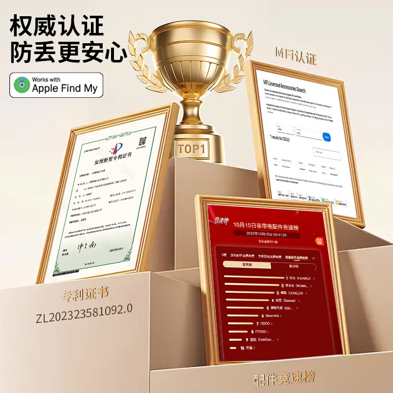 GDGO Apple-specific certified AirTag locator, fashionable children's school bag, campus backpack, suitcase, keychain pendant, smart Bluetooth anti-lost tracker, pink cat claw