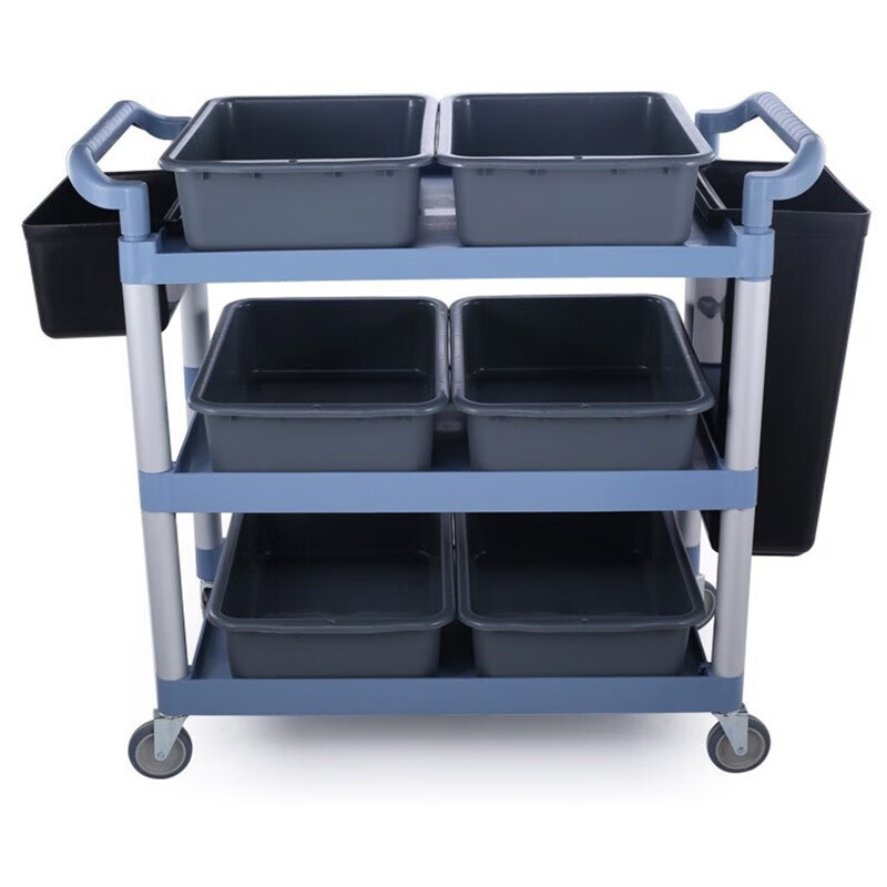 Venus food collection cart three-story commercial bowl collection cart kitchen multi-functional food delivery cart hot pot cart side dish cart large gray