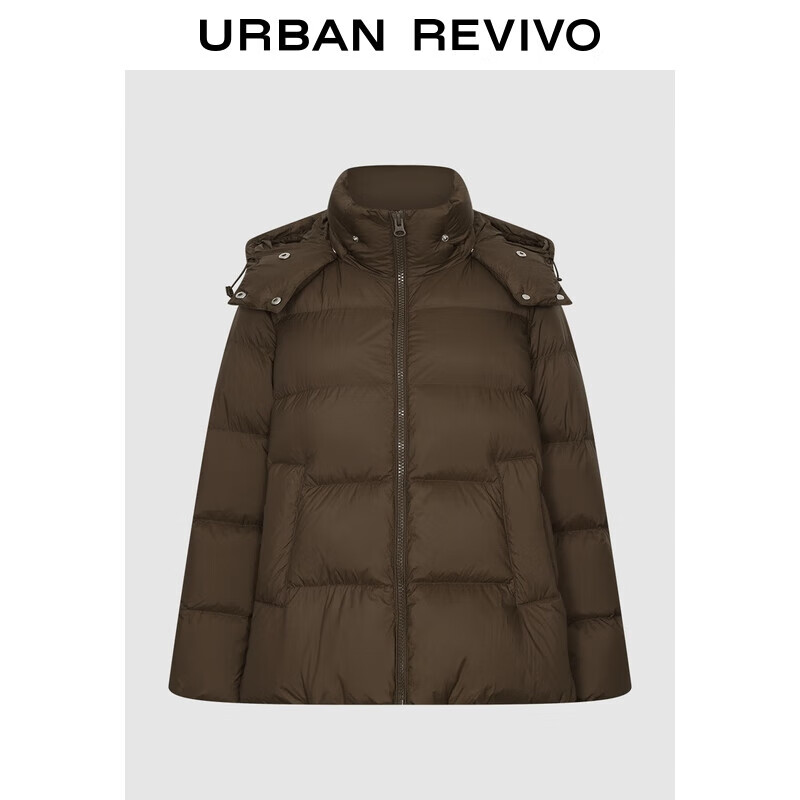 UR2025 new winter women's temperament retro hooded quilted pocket down jacket UWM150042