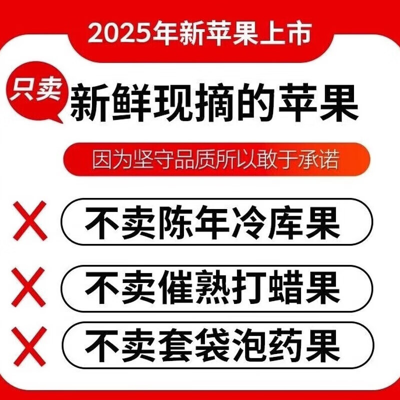 Jingxijia's authentic 25-year-old new fruit, Yunnan Zhaotong Rock Candy Chou Apple, seasonal fruit, freshly picked crispy and sweet wild Fuji apple, 2 pounds of medium-sized fruit in the whole box, fruit diameter 70-75, quality tasting