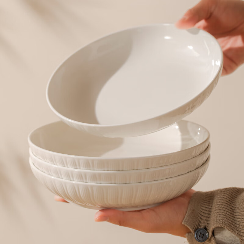 Lowe Youmi Rabbit Ceramic Plate Home Dish Plate High Temperature White Porcelain Dish Plate Deepened Plate Bowl Home 2025 New Plate Elegant Lace 7-inch Lace Plate 2 Pack No Specifications